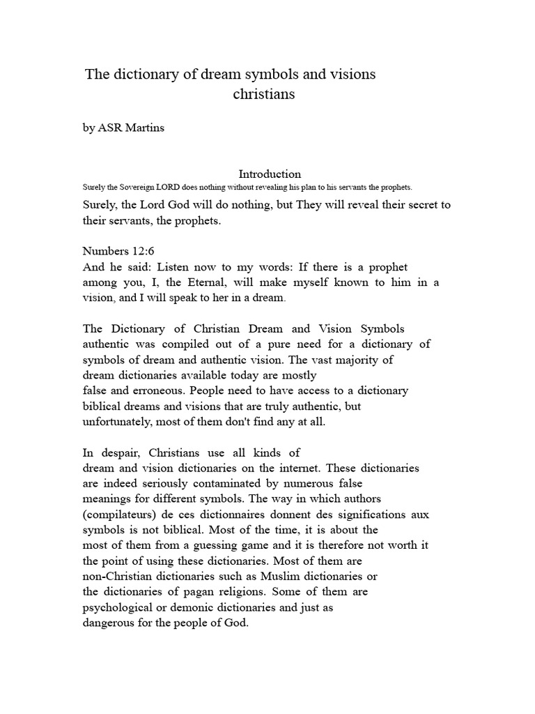 The Dictionary of Symbols of Dreams and Christian Visions | PDF | Dream ...