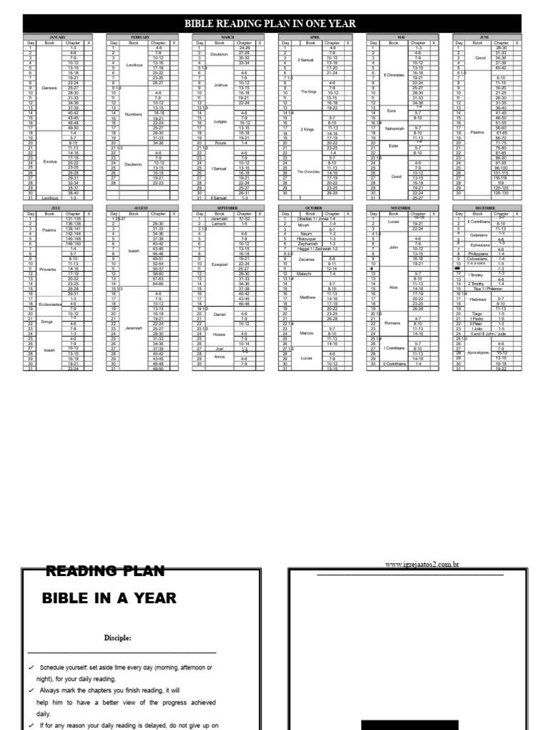 One-Year Bible Reading Plan | PDF | Chapters And Verses Of The Bible ...