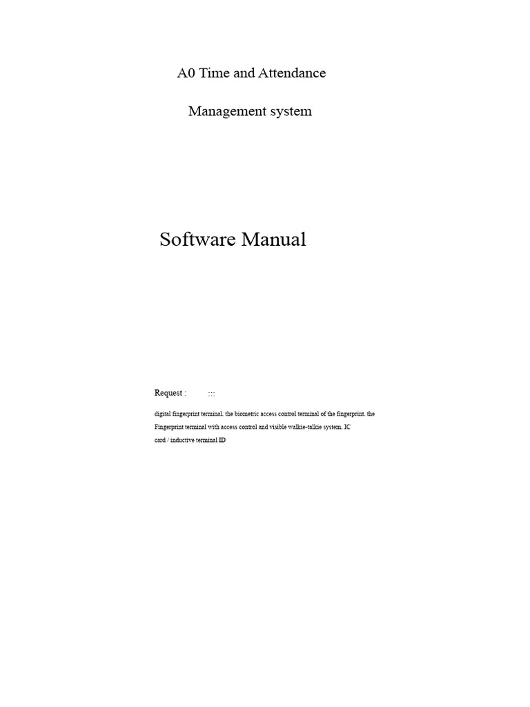 A0 Time and Attendance Management Manual | PDF | Computer File ...