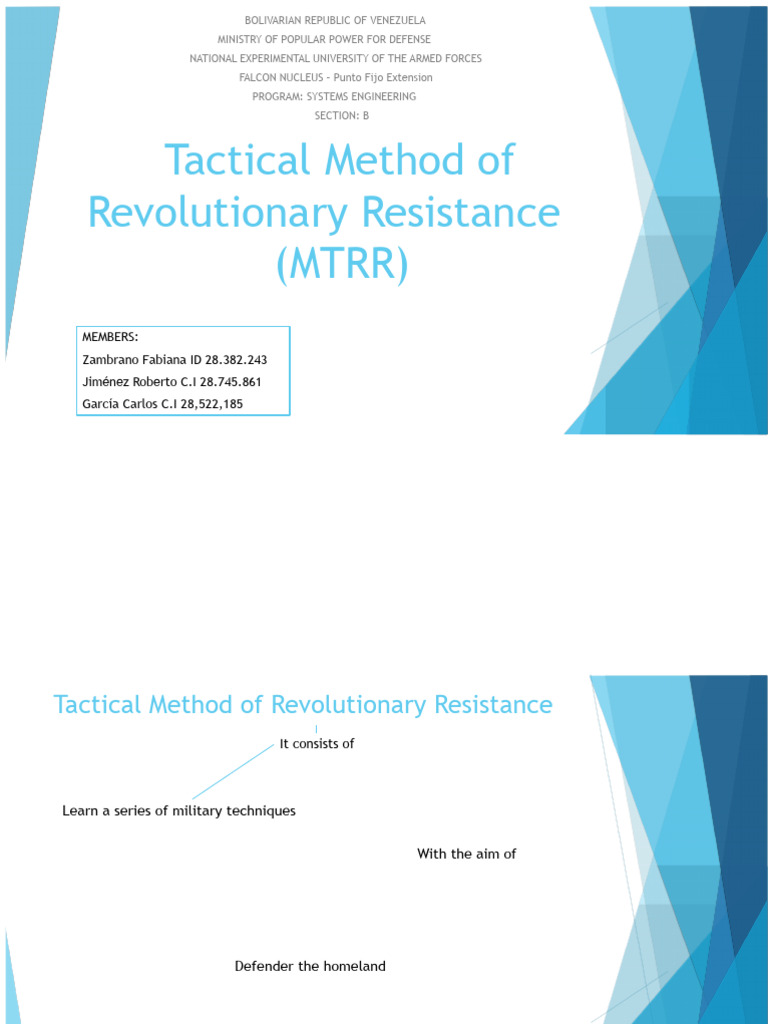 Tactical Methods of Revolutionary Resistance | PDF