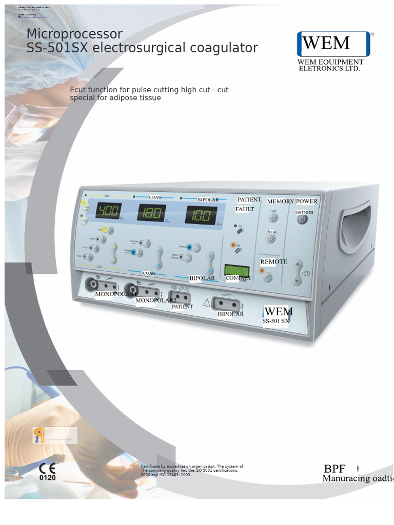 SS-501SX Electrosurgical Coagulator Guide | PDF | Electrical Engineering