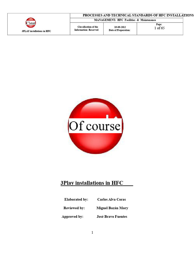 HFC Installation Processes & Standards | PDF | Cable Television ...