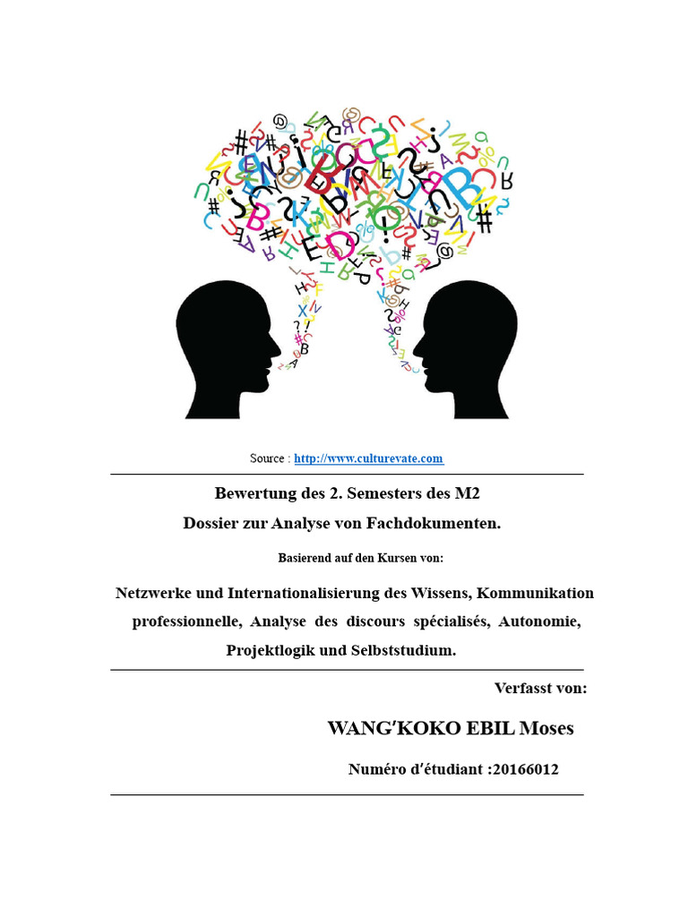WANG'KOKO EBIL Moses - Spezialdokumentenanalysedossier | PDF