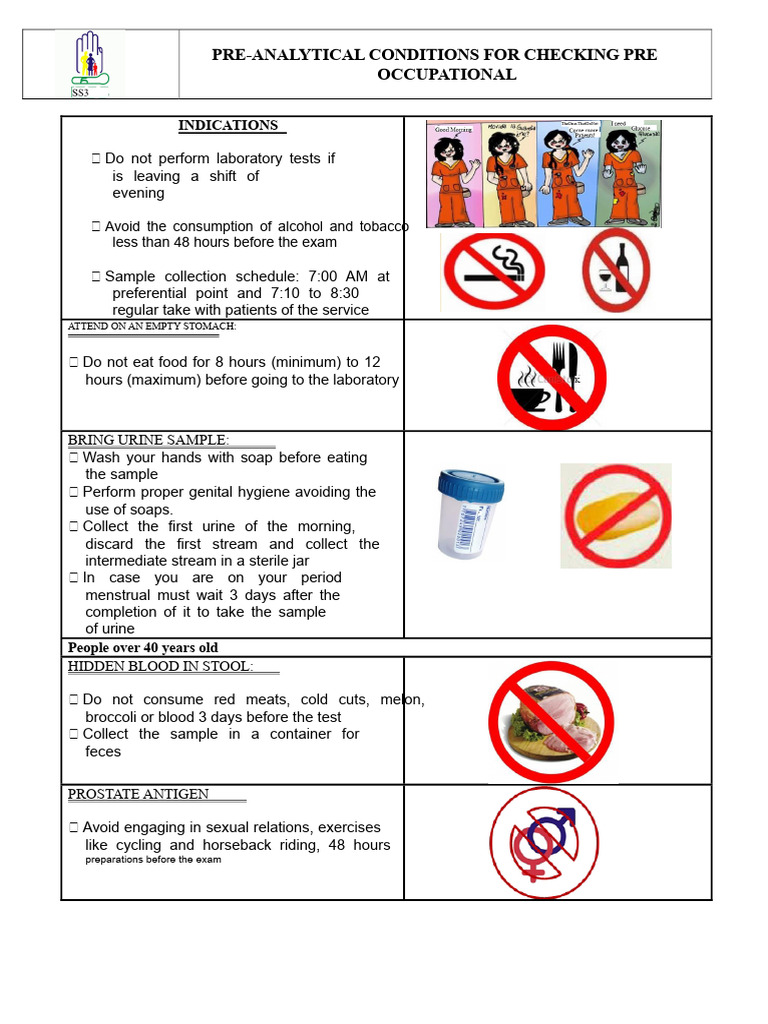 Pre-Analytical Guidelines for Lab Tests | PDF