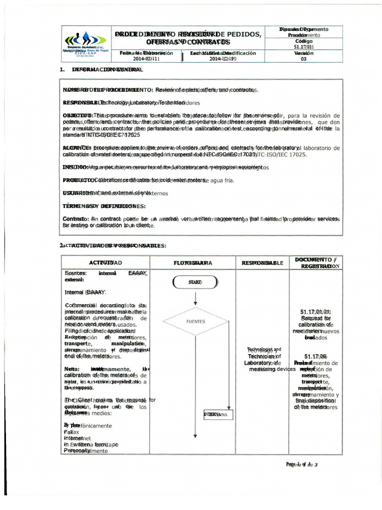Order Review Procedure for Contracts | PDF | Calibration