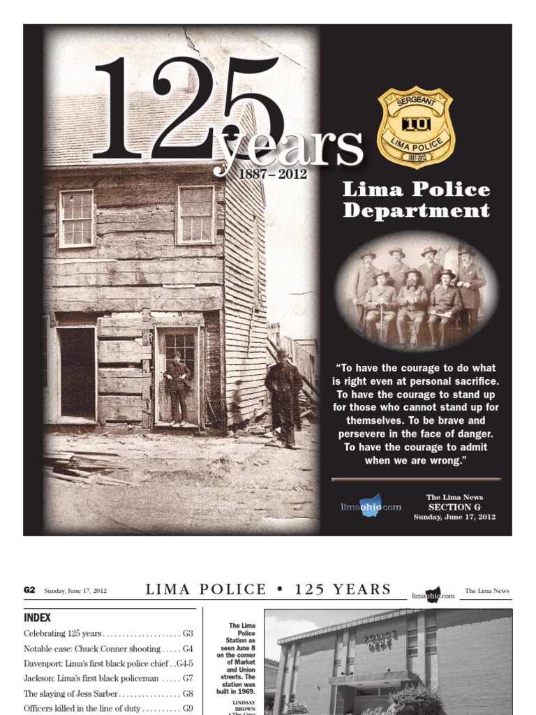 Lima Police Department 125th Anniversary Law Enforcement Crime