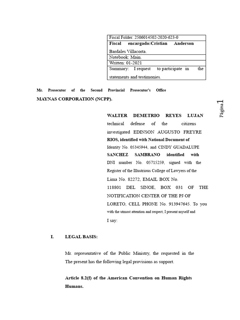 Prosecutor's Office File 194-2020, Writing 12. I request to participate ...
