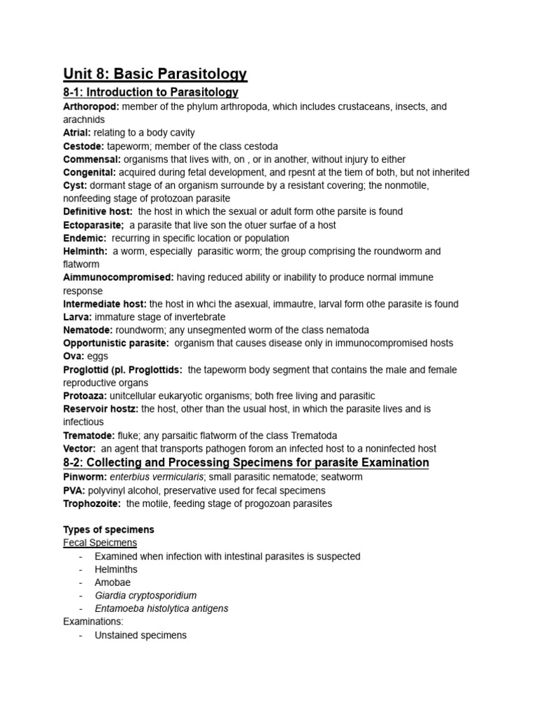 Introduction to Basic Parasitology | PDF | Parasitism | Nematode