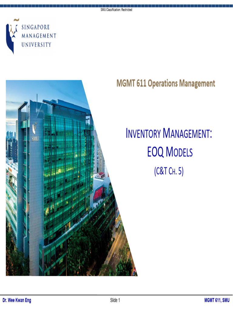 EOQ Models in Inventory Management | PDF | Inventory | Management ...