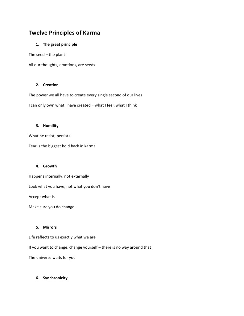 Principles of Karma Explained | PDF | Metaphysics Of Mind ...