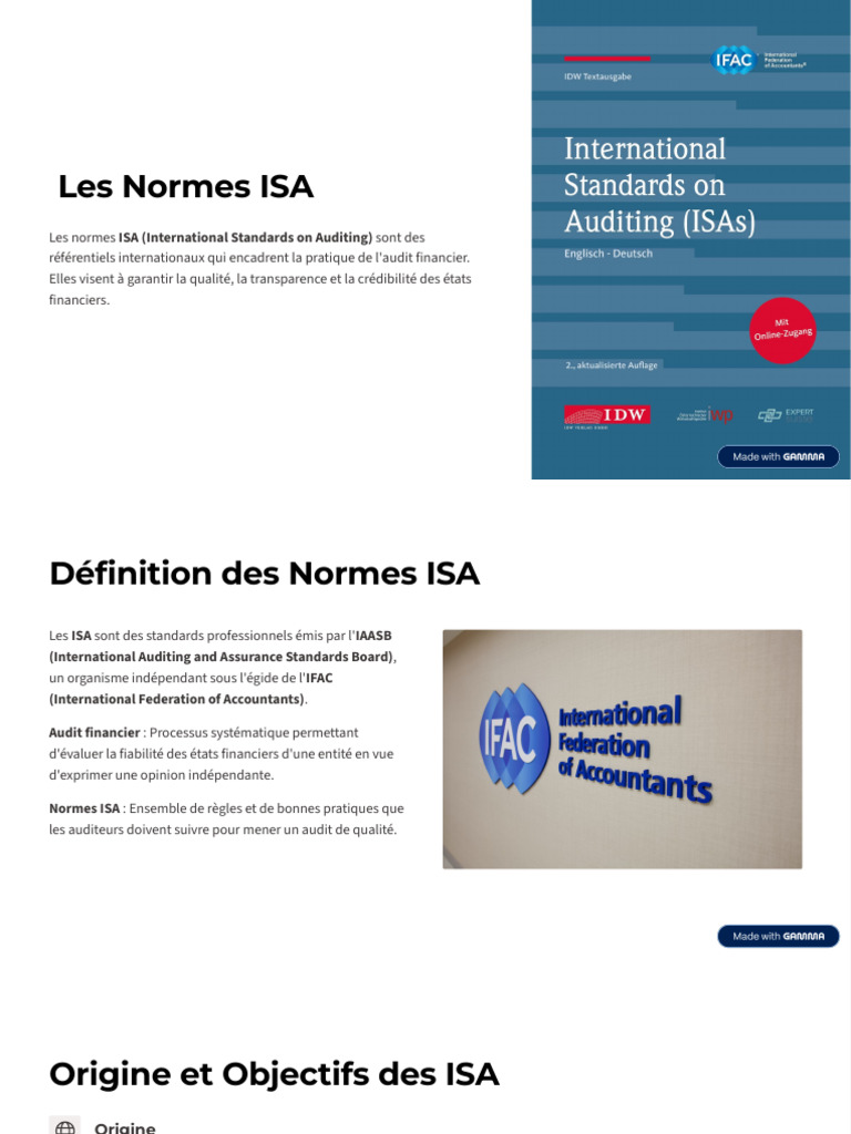 Normes ISA : Standards d'Audit Financier | PDF | Audit | Normes ...