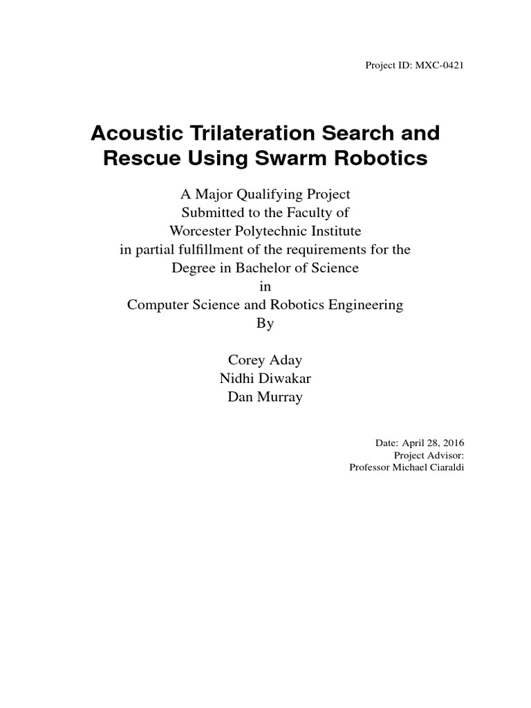 Swarm Robotics for Acoustic Rescue | PDF | Analog To Digital Converter ...