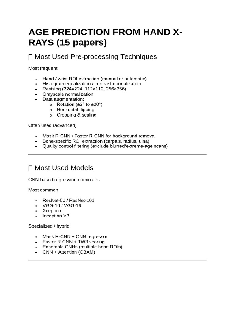 Research Analysis For Gender and Age Prediction From Hand X-Rays | PDF ...