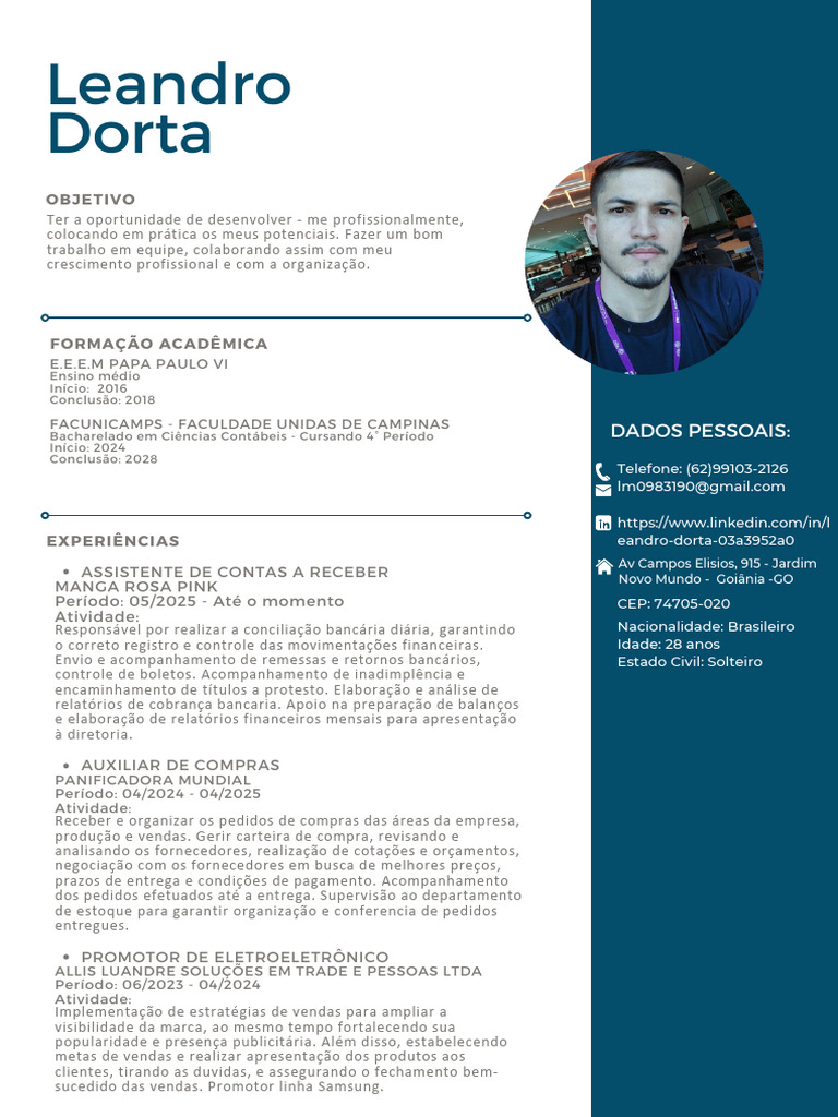 Experiências Profissionais de Leandro Dorta | PDF