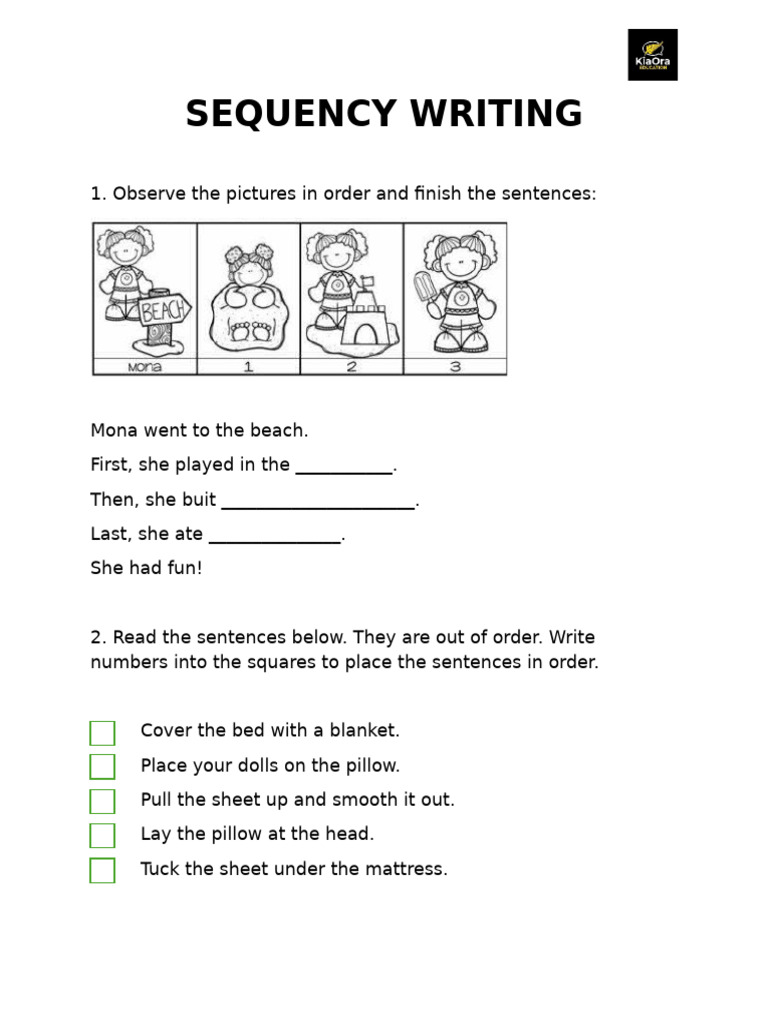 Sequence Writing Activities for Kids | PDF