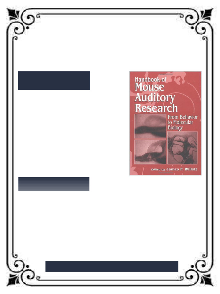 Handbook of Mouse Auditory Research From Behavior to Molecular Biology ...