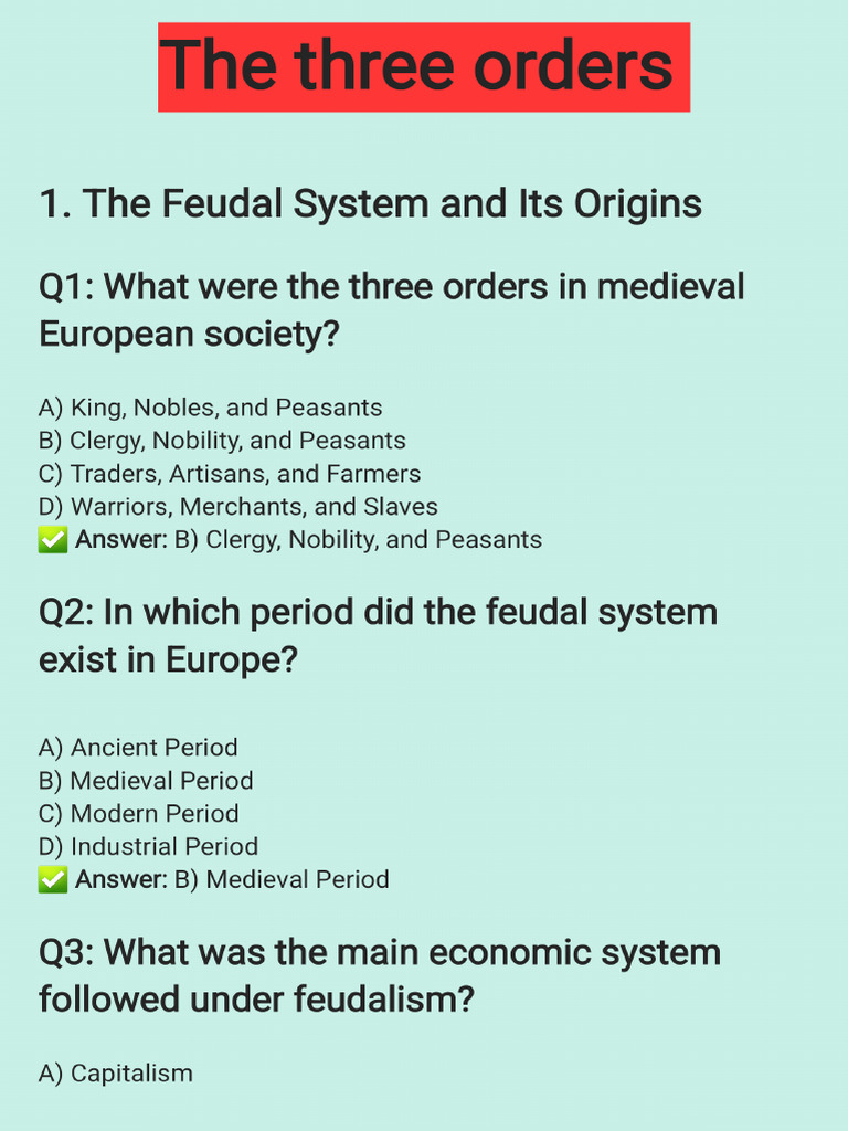 The Three Orders | PDF