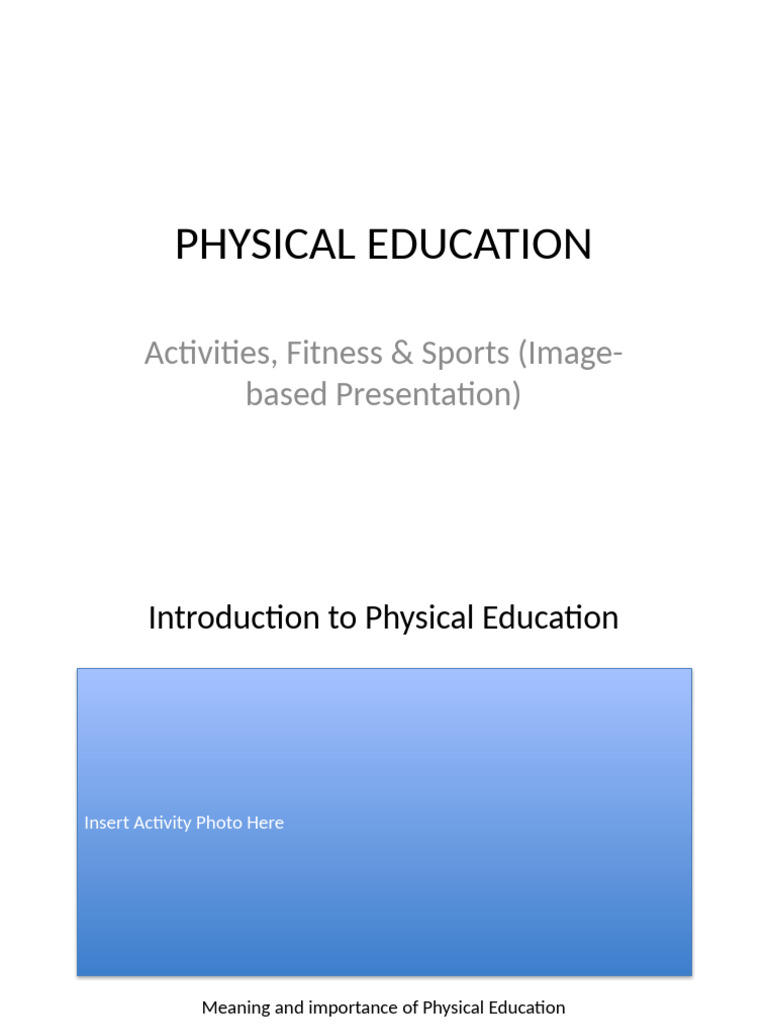 Physical Education Activities & Fitness Guide | PDF | Strength Training ...