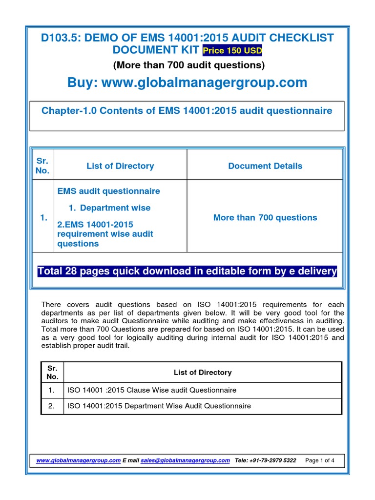 Iso audit checklist for training department titles for kids
