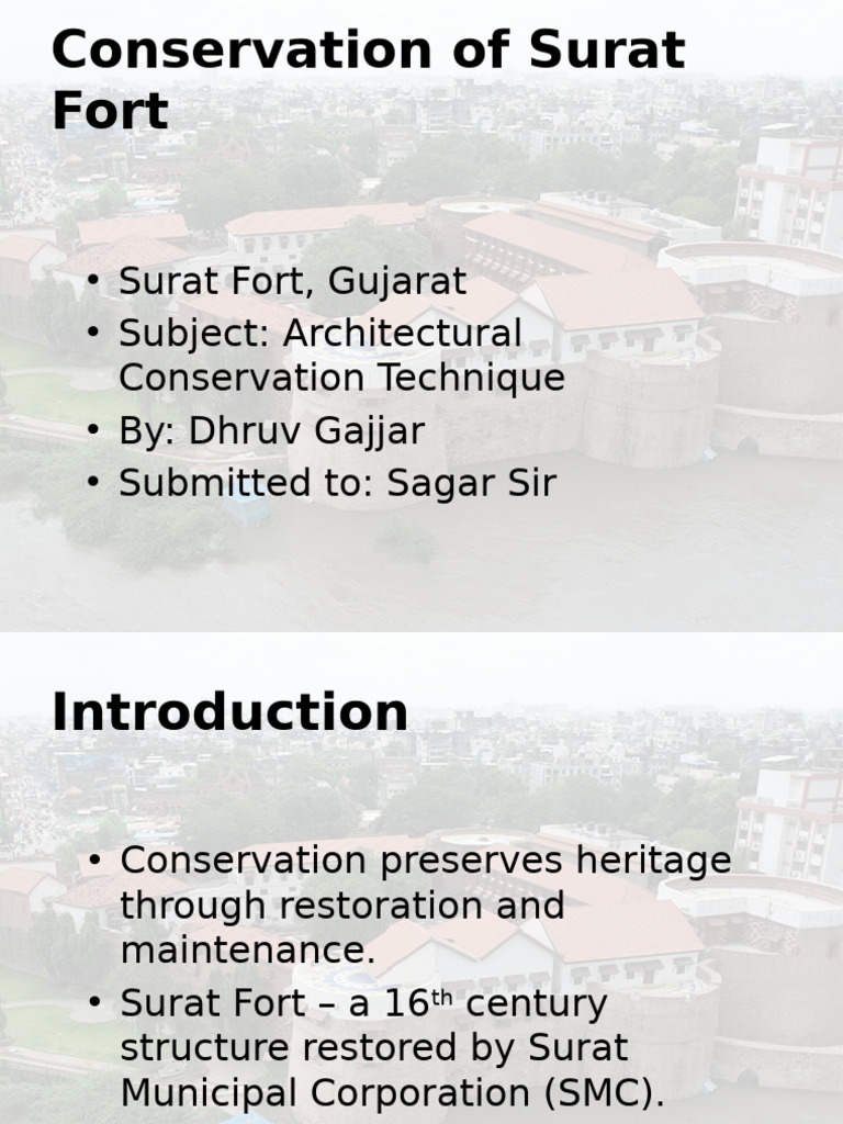 Surat Fort Conservation FINAL | PDF | Gujarat | Materials