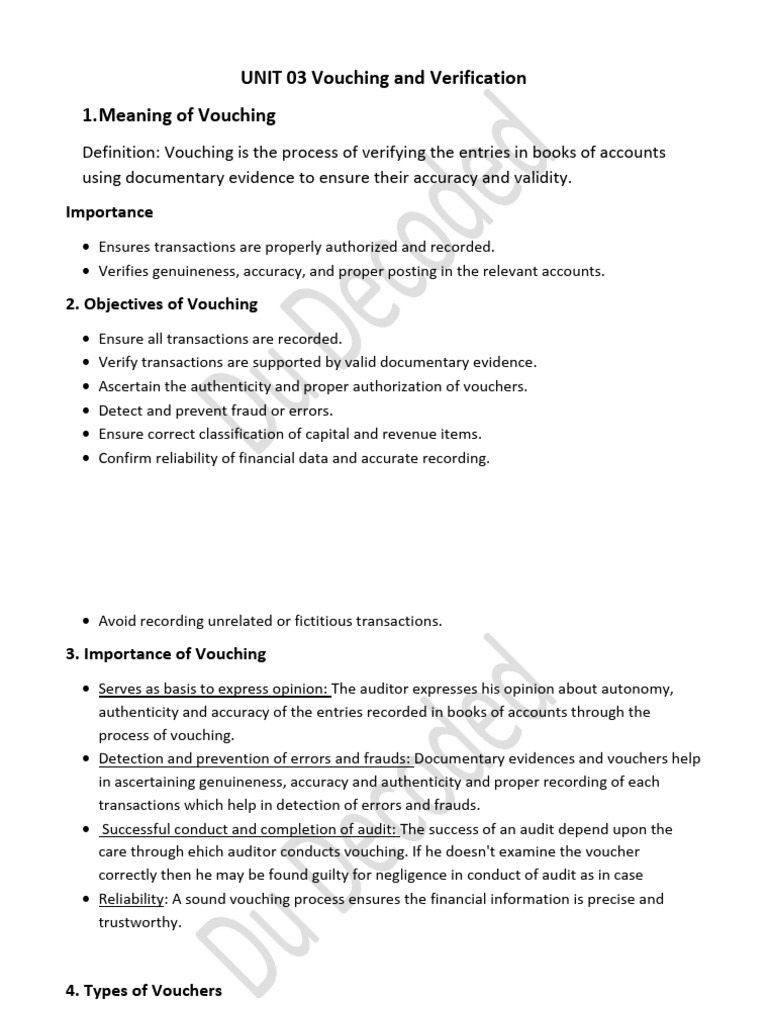 Vouching and Verification in Auditing | PDF | Valuation (Finance) | Audit