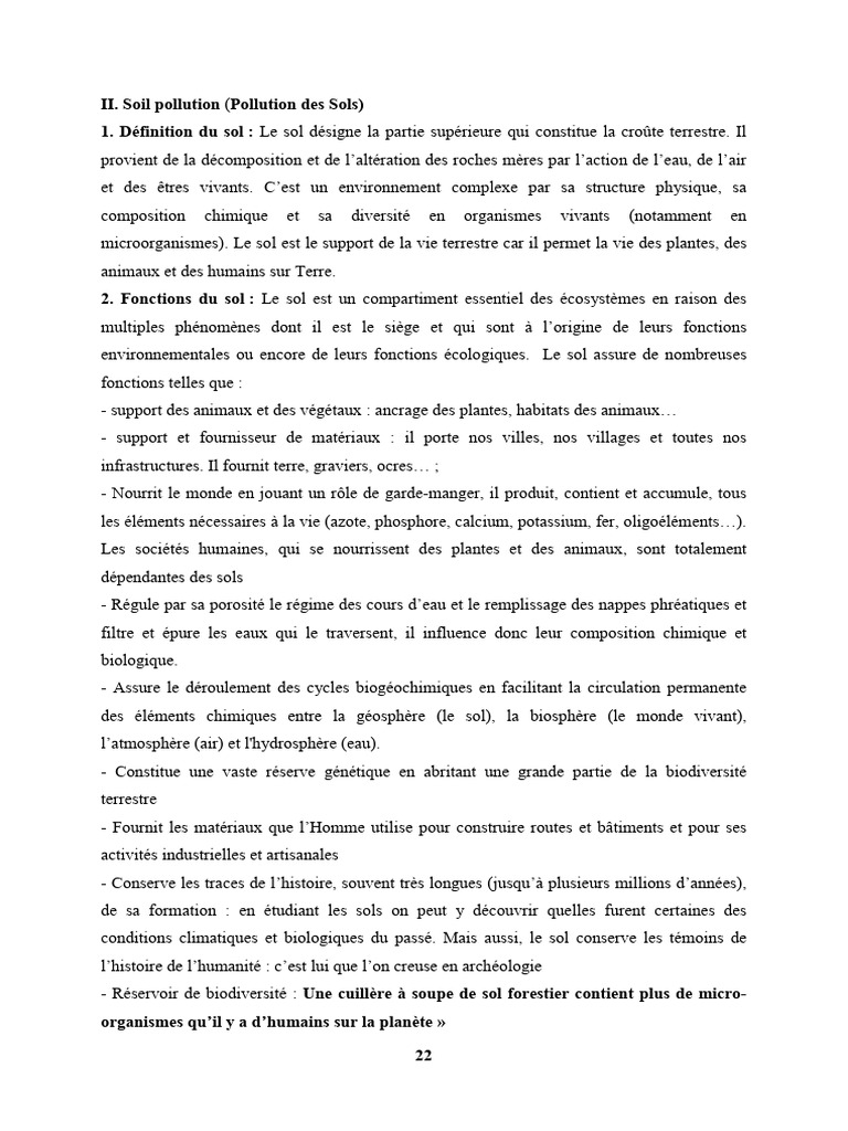 Pollution des sols : causes et impacts | PDF | la pollution | Sol ...