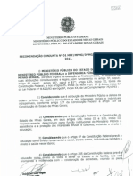 Recomendação Conjunta n° 1 - MPF/MPMG/DPMG - 16 de Maio de 2012