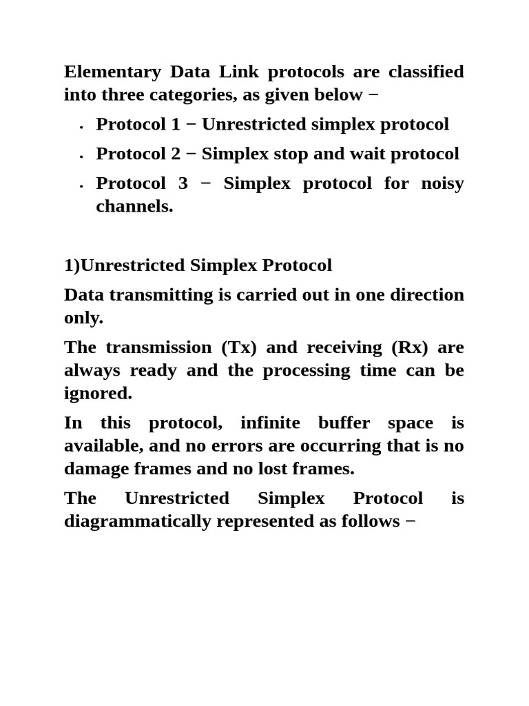 Elementary Data Link Protocols Medium Access Protocols (2) | PDF ...