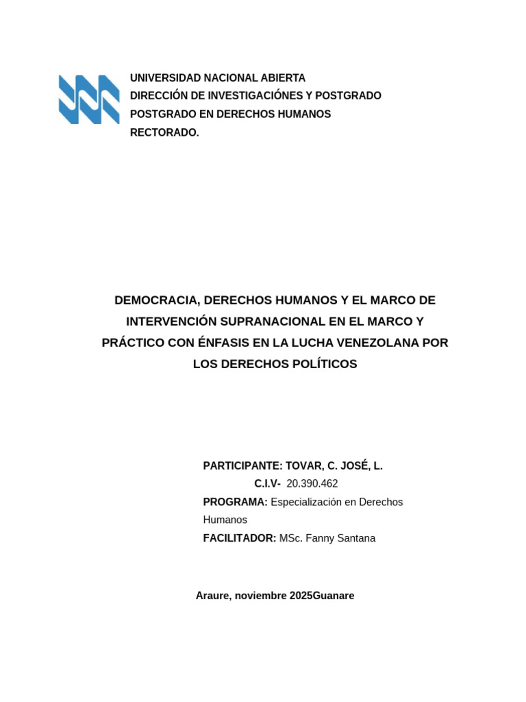 Democracia y Derechos Humanos en Venezuela | PDF | Democracia ...