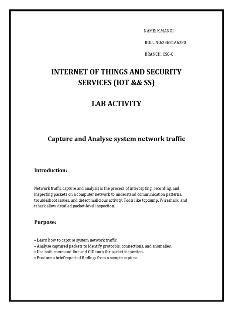 Network Traffic Capture and Analysis Guide | PDF | Computer Network ...