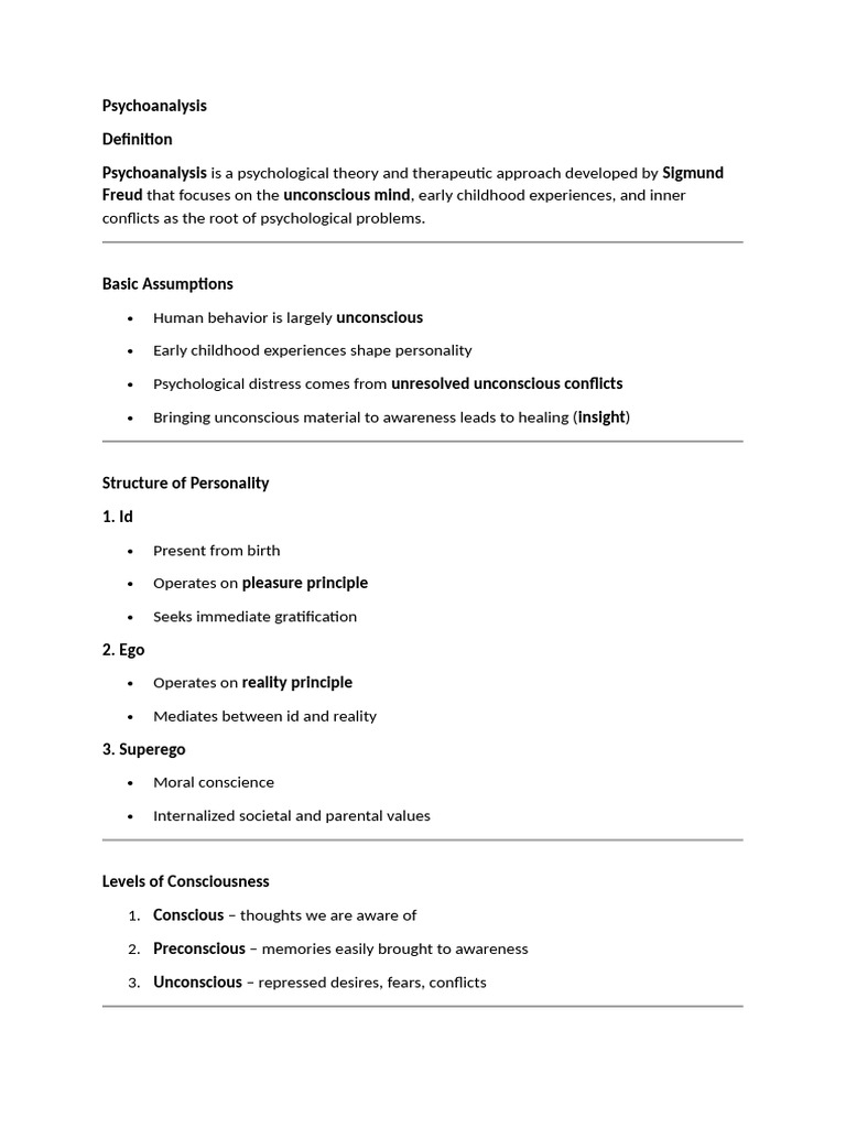 Understanding Psychoanalysis Basics | PDF | Psychoanalysis ...