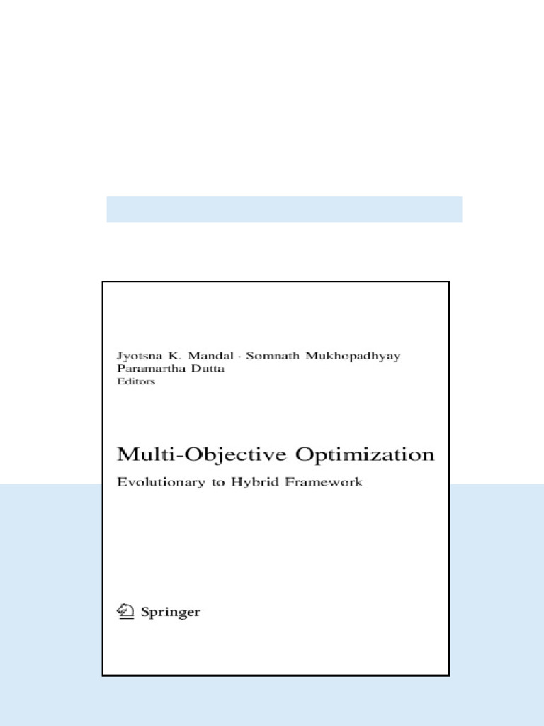 Multiobjective Optimization Evolutionary To Hybrid Framework Jyotsna K ...