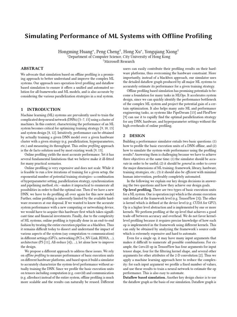Offline Profiling for ML System Simulation | PDF | Kernel (Operating ...
