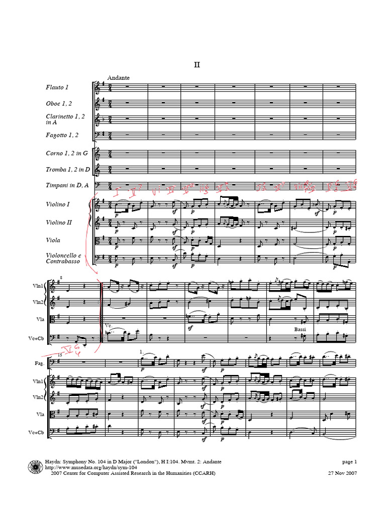 Haydn Symphony No. 104 Andante Analysis | PDF