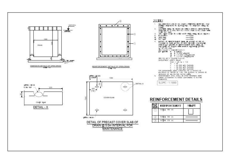 Open Drain Earthfill and Reinforcement Details | PDF