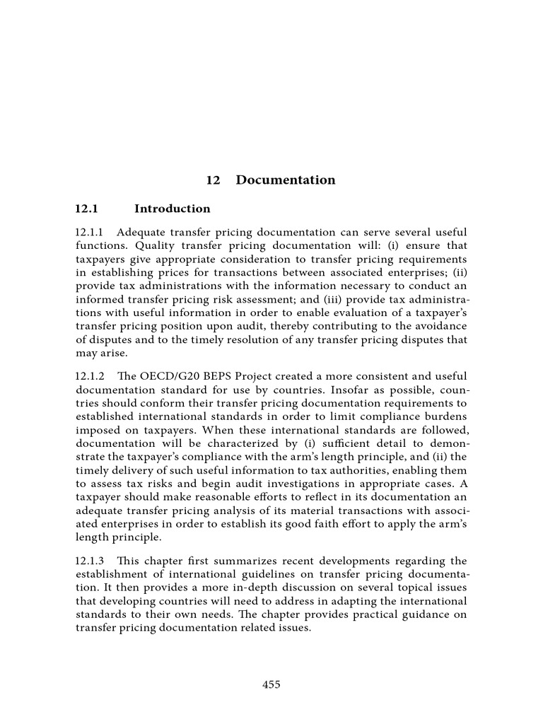 Transfer Pricing Documentation Guidelines | PDF | Taxes | Business