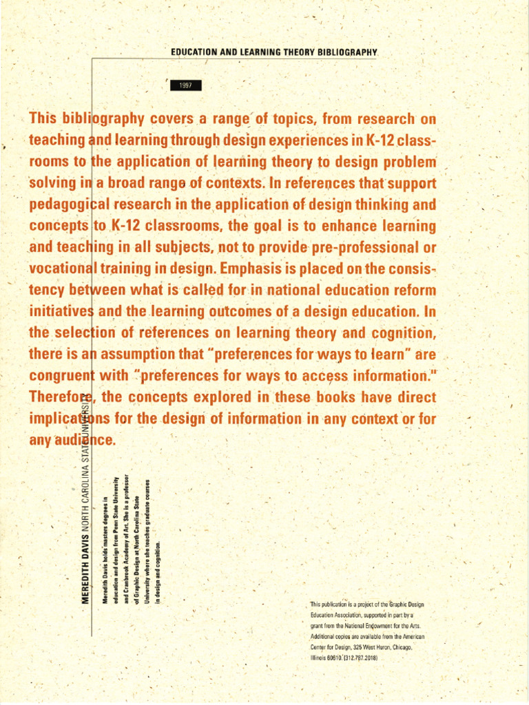 Education Learning Theory Biblio | PDF