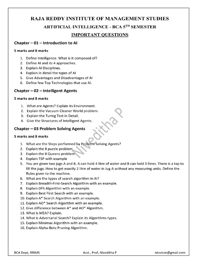 AI Imp Qtns | PDF
