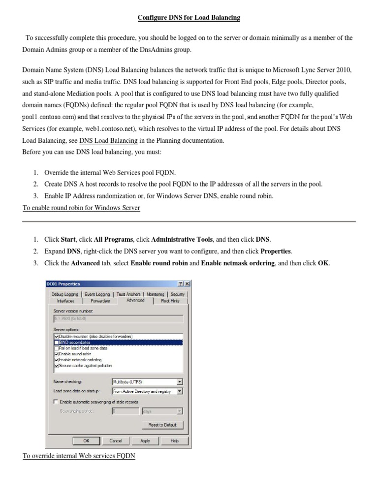 Configure DNS For Load Balancing | PDF | Domain Name System | Load ...