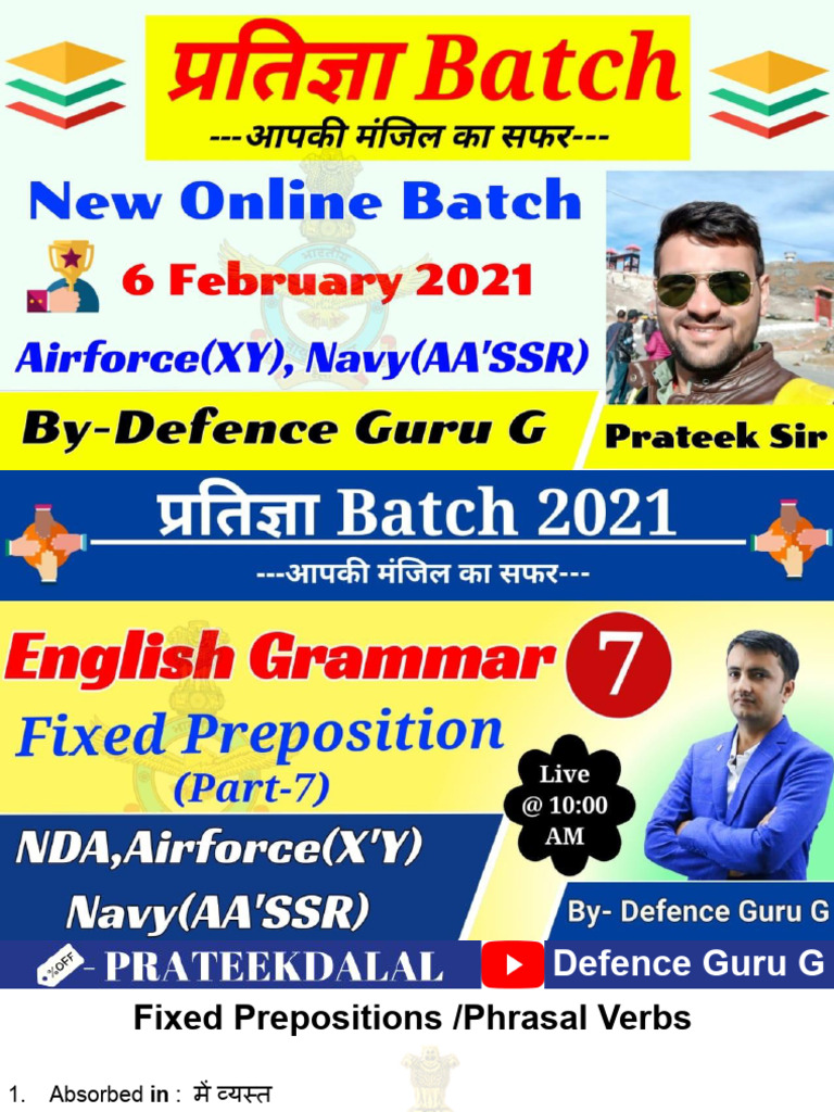 Fixed Prepositions | PDF