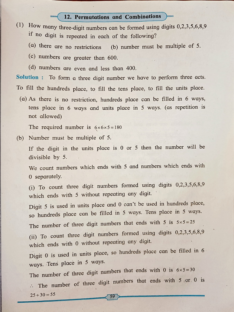 Three-Digit Number Combinations and Arrangements | PDF | Mathematical ...