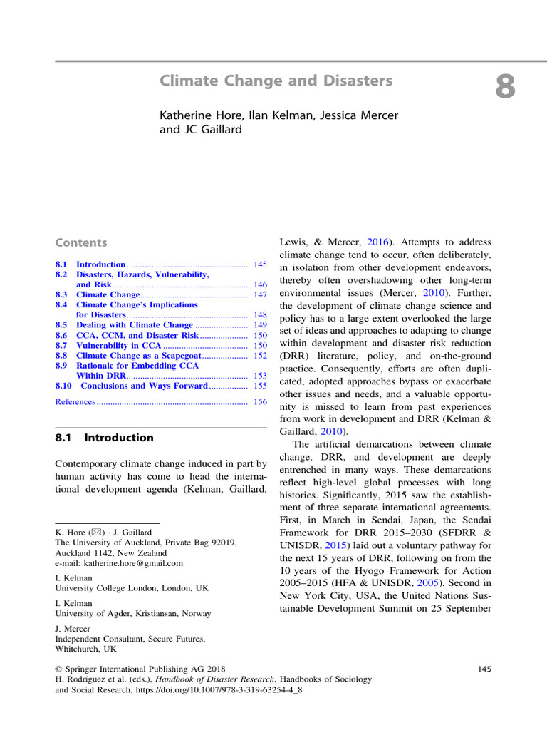 Climate Change and Disaster Risk Insights | PDF | Climate Change | Hazards