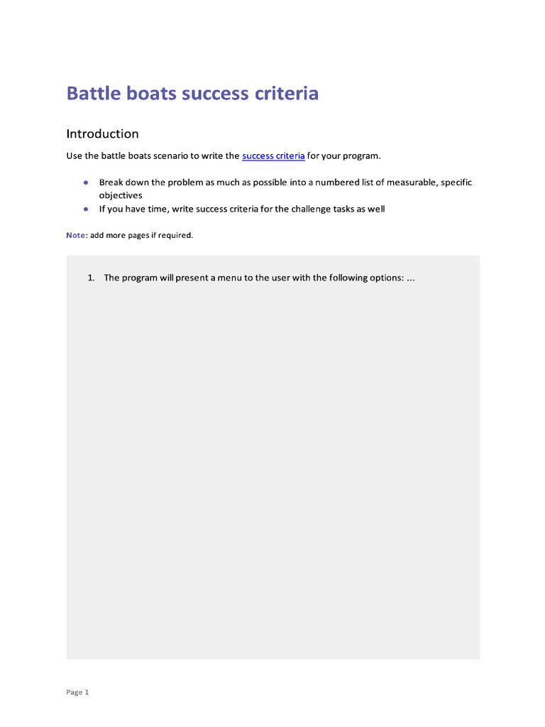Success Criteria | PDF