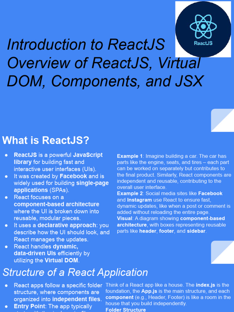 Introduction to ReactJS Basics | PDF | Document Object Model | Java Script