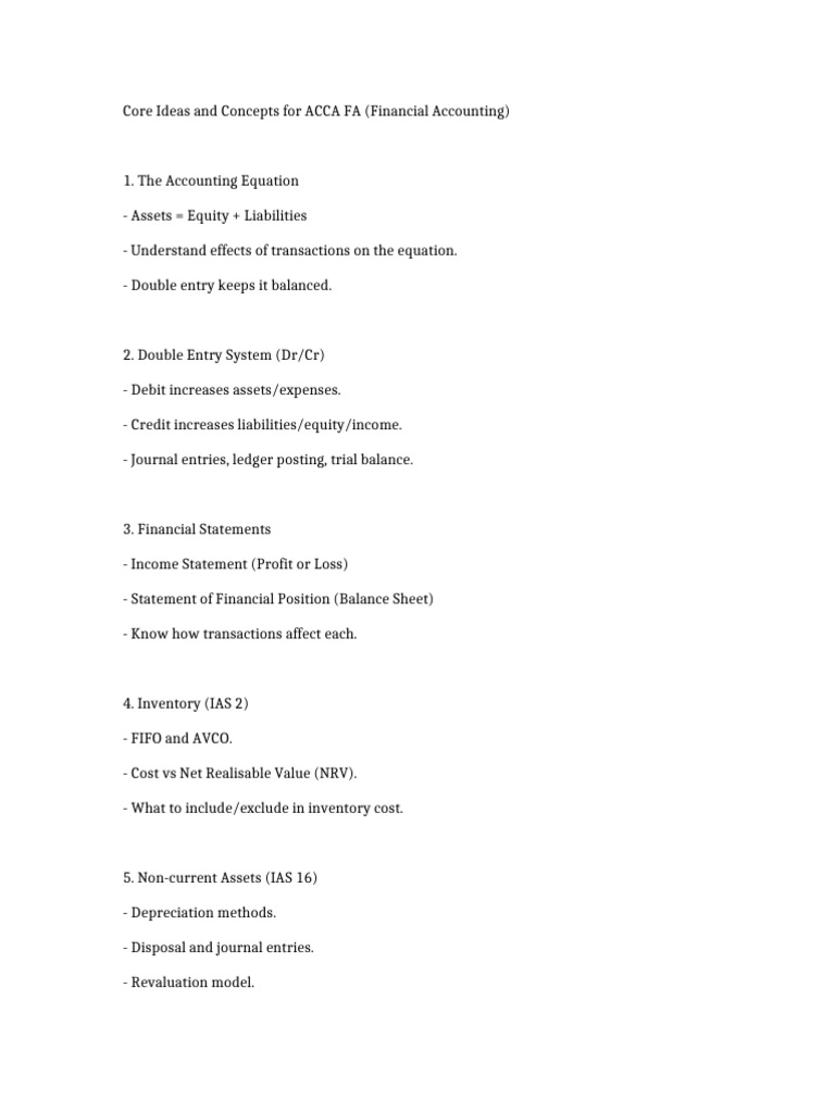 ACCA FA Financial Accounting Concepts | PDF