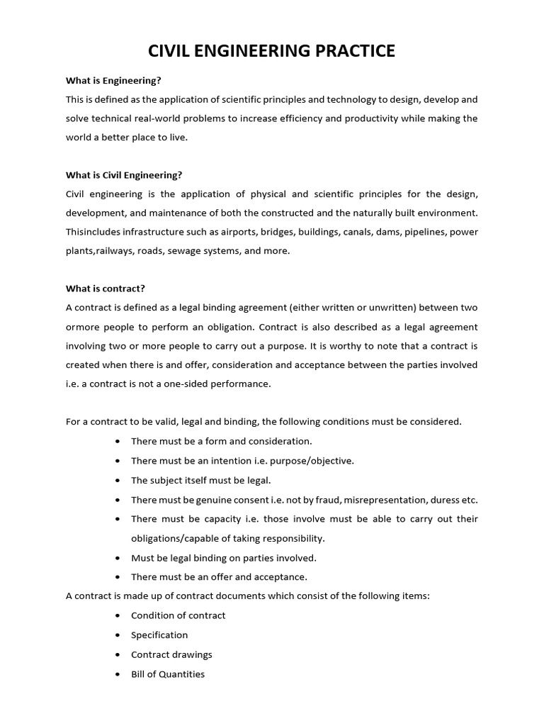 Understanding Civil Engineering Contracts | PDF | Civil Engineering ...