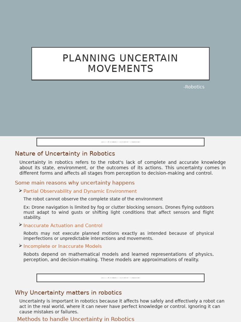 Uncertainty in Robotics Planning | PDF | Probability Theory | Applied ...