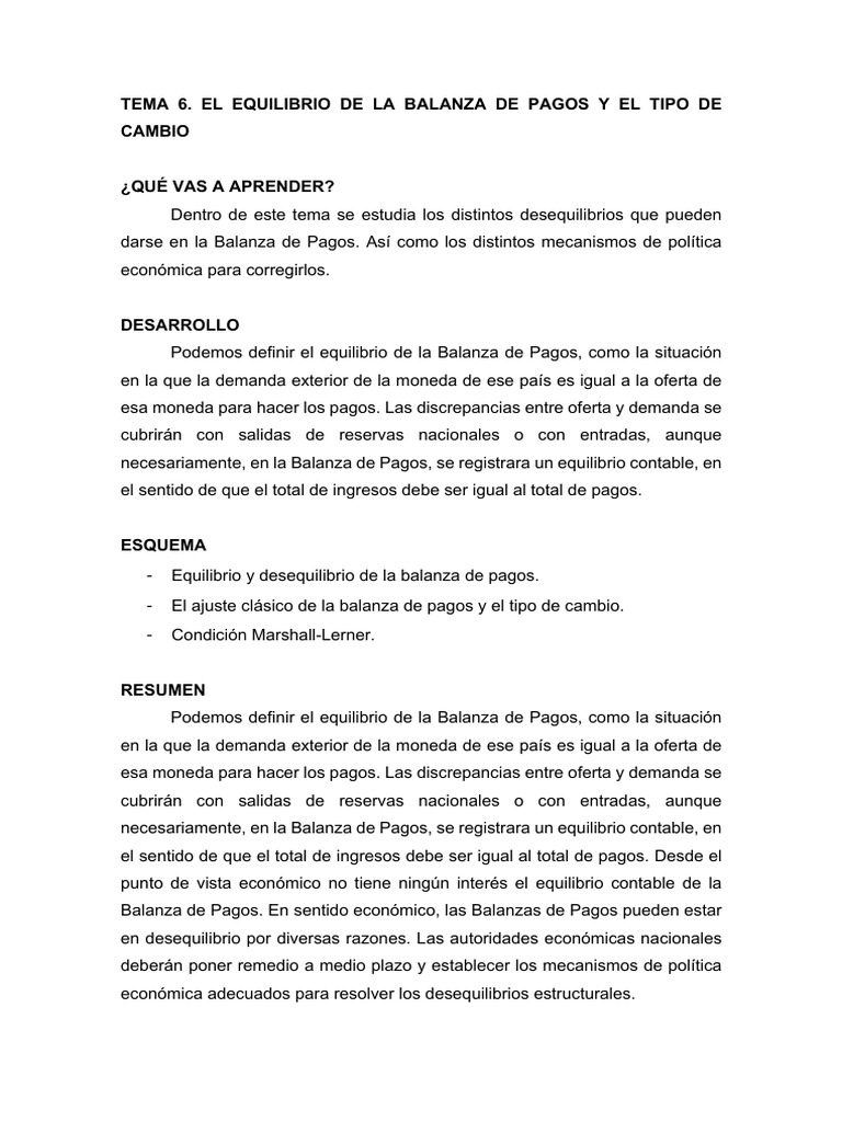 Tema 6 2021 | PDF | Balance de pagos | Tipo de cambio