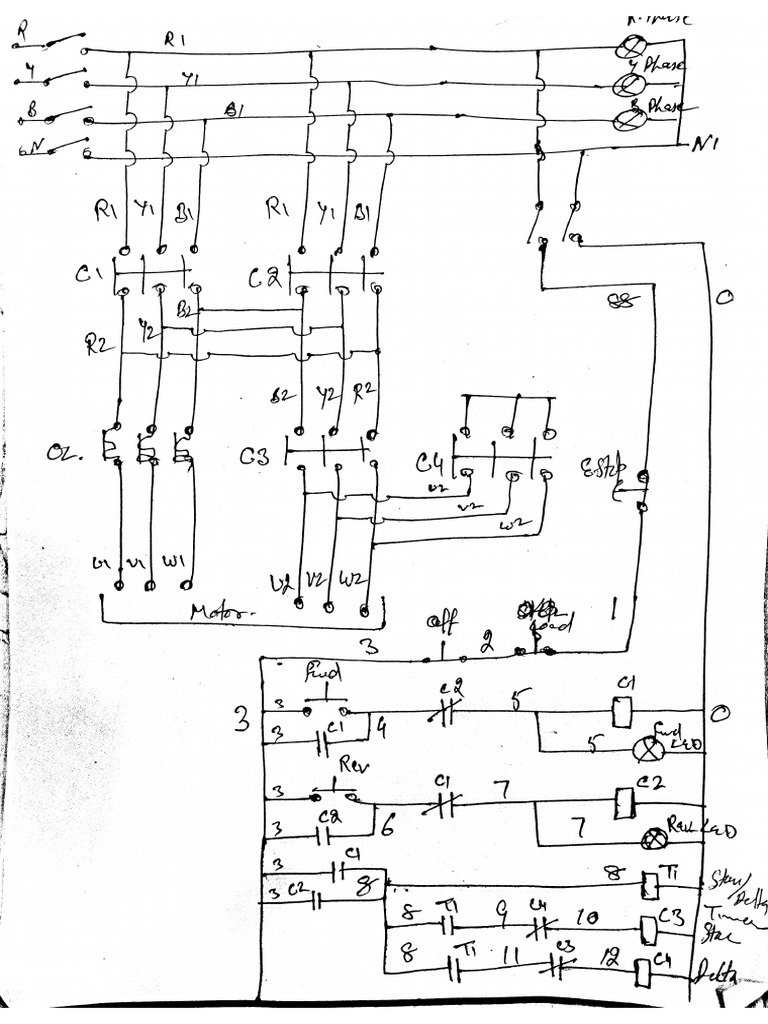 Control Panel For 3 Phase Induction Motol. Forward and Reversed | PDF