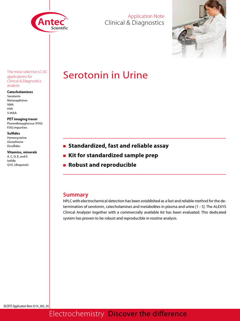 214 003 Serotonin in Urine | PDF | Serotonin | High Performance Liquid ...